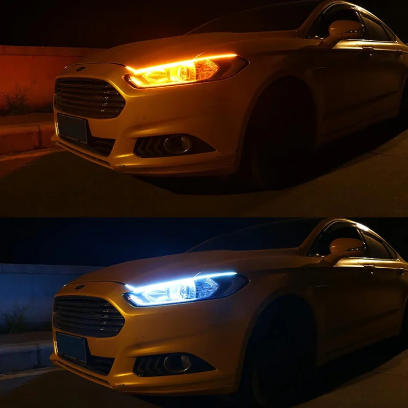 Car Led Headlight Strips DRL Turn Signal Light Strips 2 pcs - Image 2