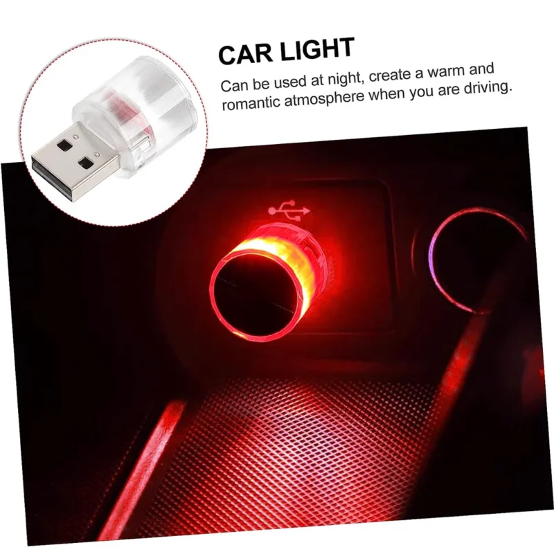 Four Pcs Customized Car Interior Mini USB LED Atmosphere Lights - Image 2