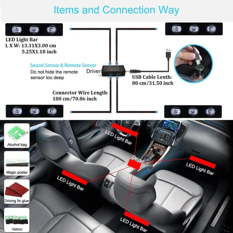 Car Interior Multi-color Atmosphere Lights In Pedal Area - Image 2