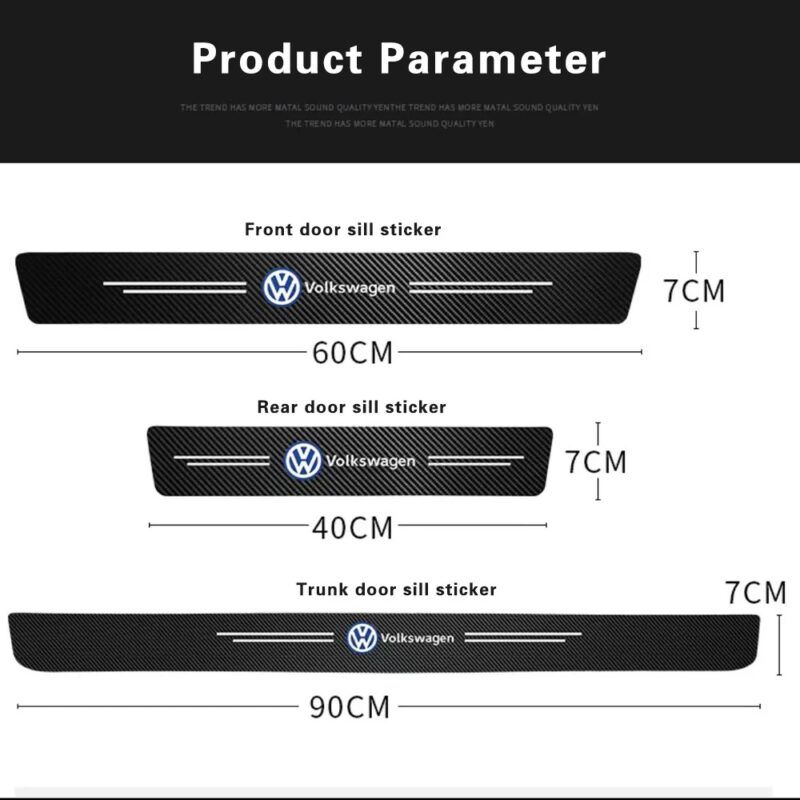 Car Door Sill Carbon Fiber Protection Strip - Image 4