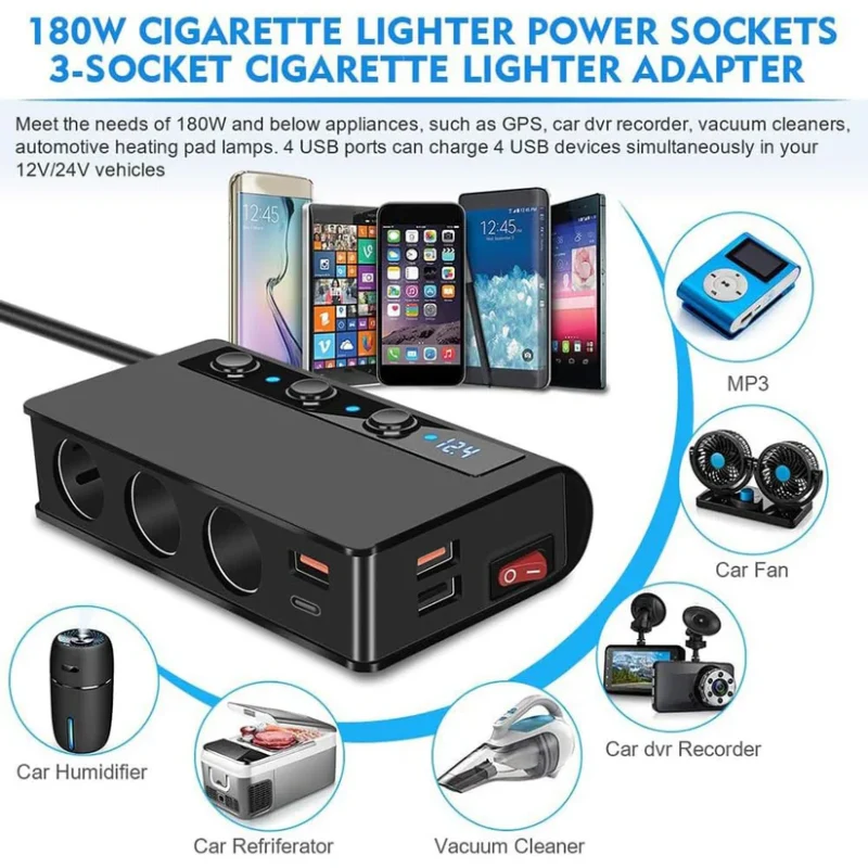Car Fast Charger Cigarette Lighter Adapter - Image 3