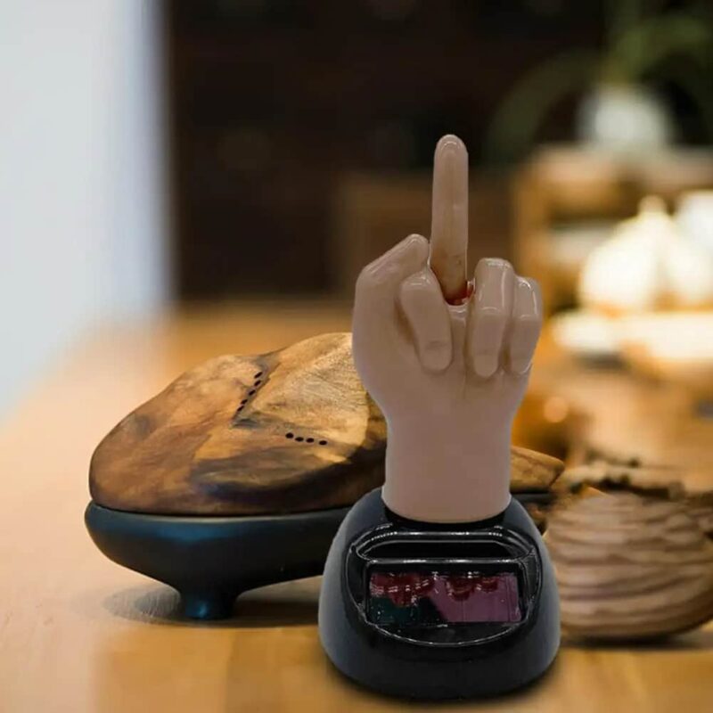 Solar Powered Mid Finger Shaking Car Ornament - Image 2