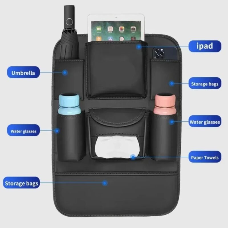 Leather Car Seat Seat Back Bag Storage Box Anti-kick Pad Interior Accessories - Image 9