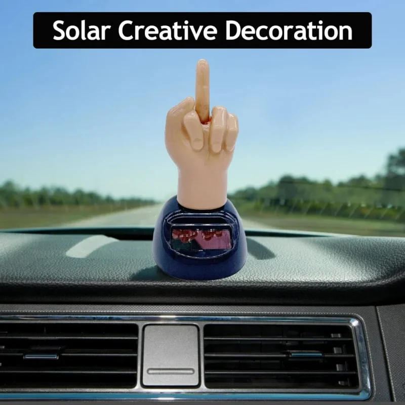 Solar Powered Mid Finger Shaking Car Ornament - Image 5