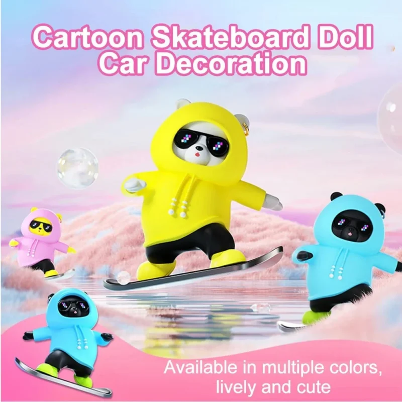 Dashboard Sliding Skateboard Bear Car Ornaments - Image 7