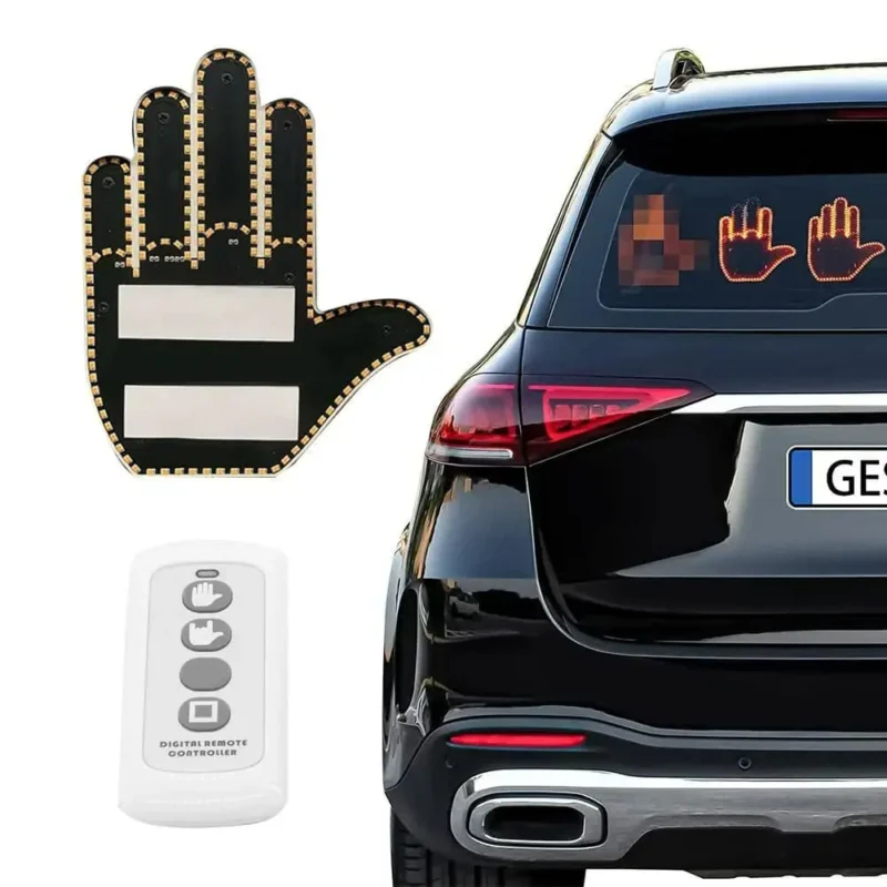 Middle Finger LED Car Light with Remote - Image 2