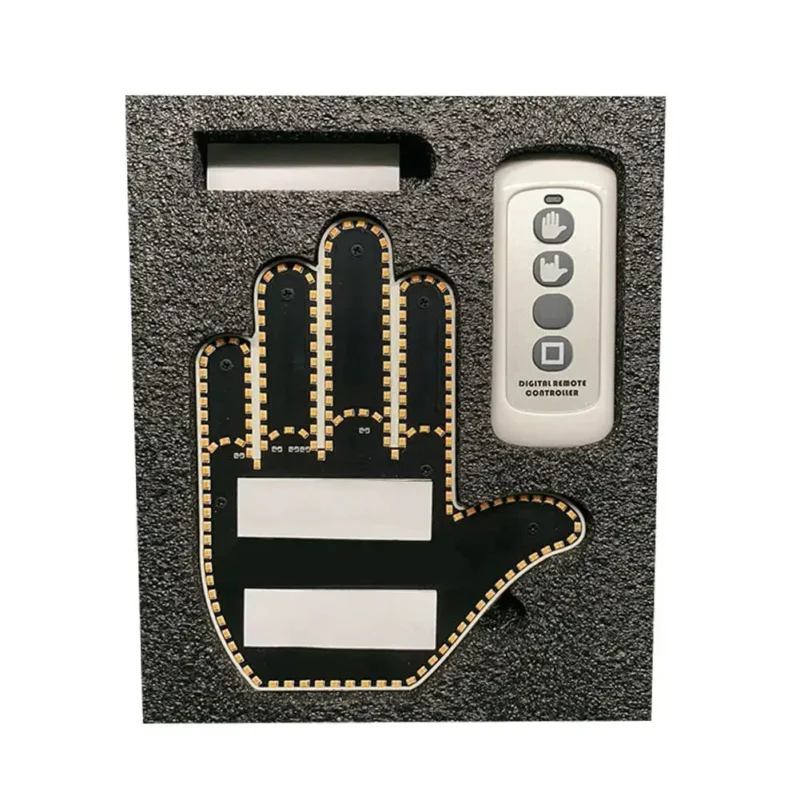 Middle Finger LED Car Light with Remote - Image 4