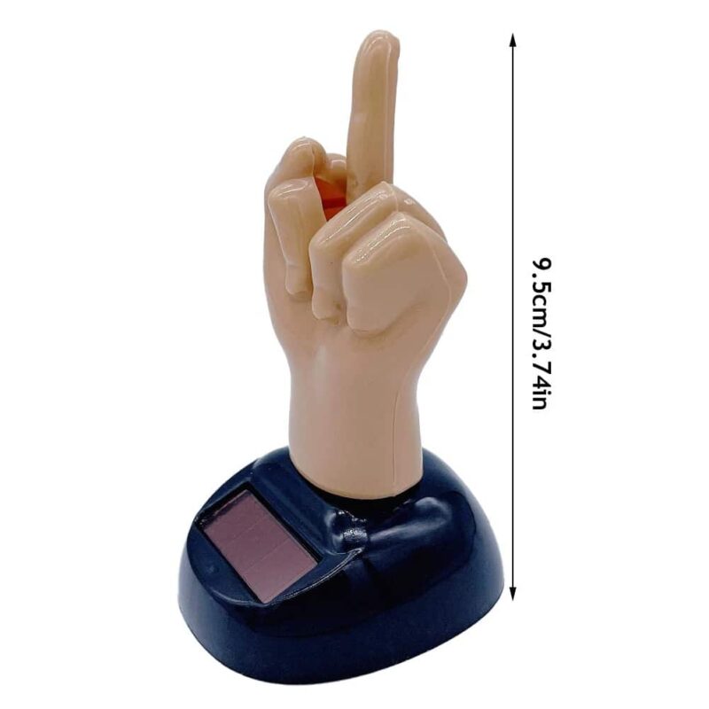 Solar Powered Mid Finger Shaking Car Ornament - Image 8