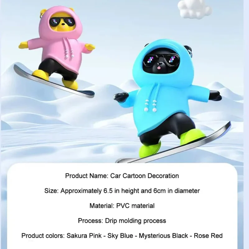 Dashboard Sliding Skateboard Bear Car Ornaments - Image 6