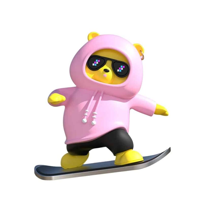Dashboard Sliding Skateboard Bear Car Ornaments - Image 3